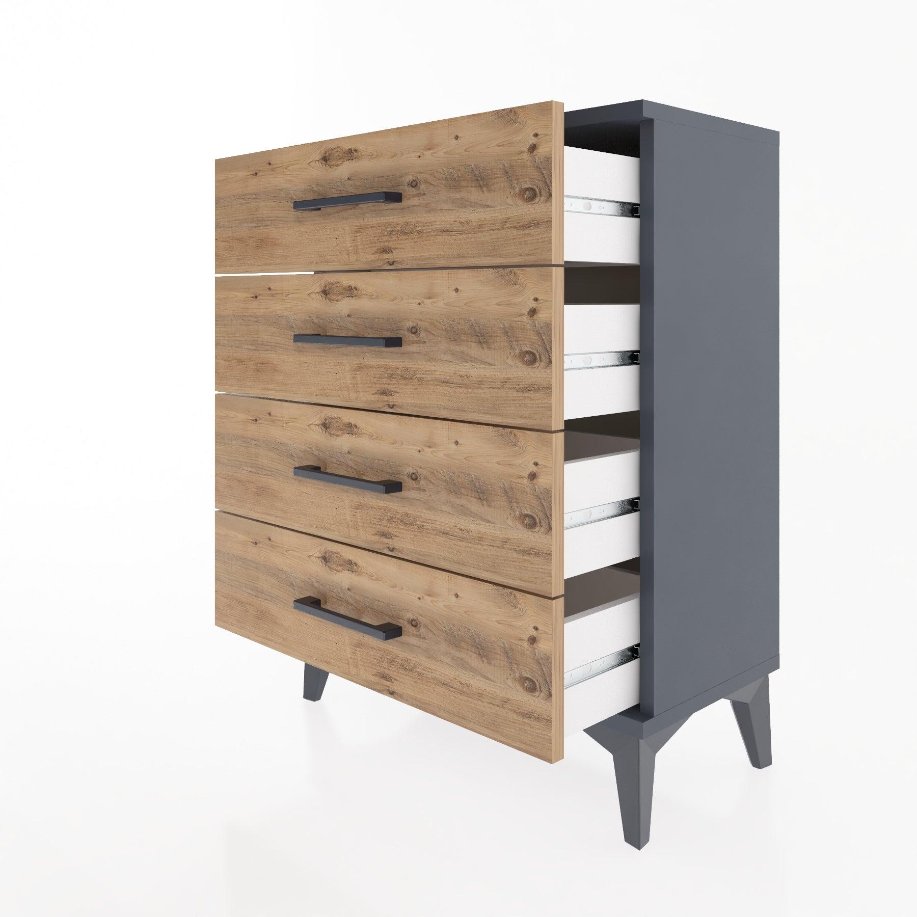 Woodntry Modular Nightstand Anthracite 60x30x68 cm Drawer C1-2