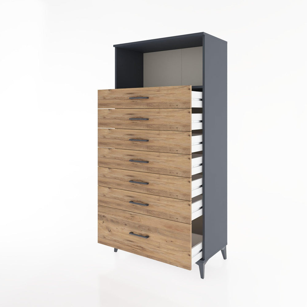 Woodntry Modular Cabinet Anthracite 88x44x170 cm with Drawers and Shelves CR38-2