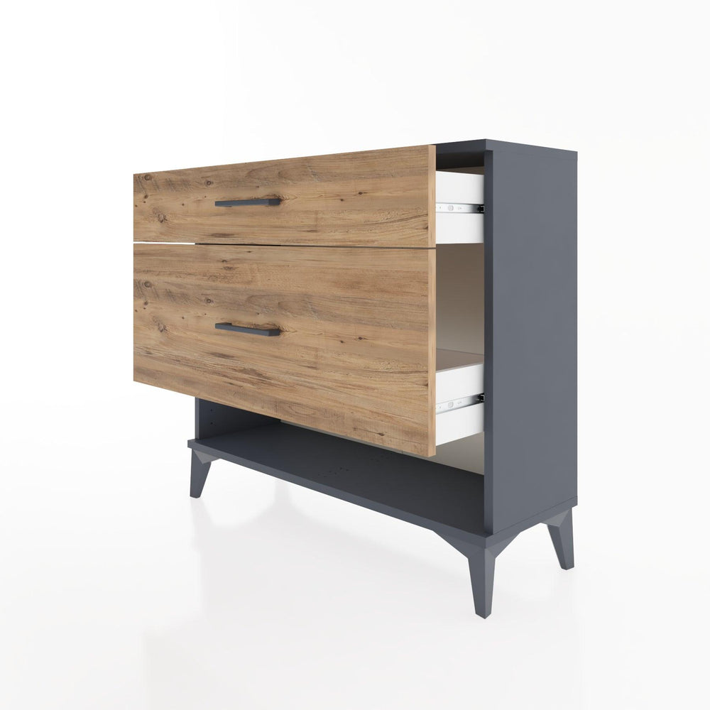 Woodntry Modüler Şifonyer İki Çekmeceli V8 88x30x68 cm Antrasit - Woodntry