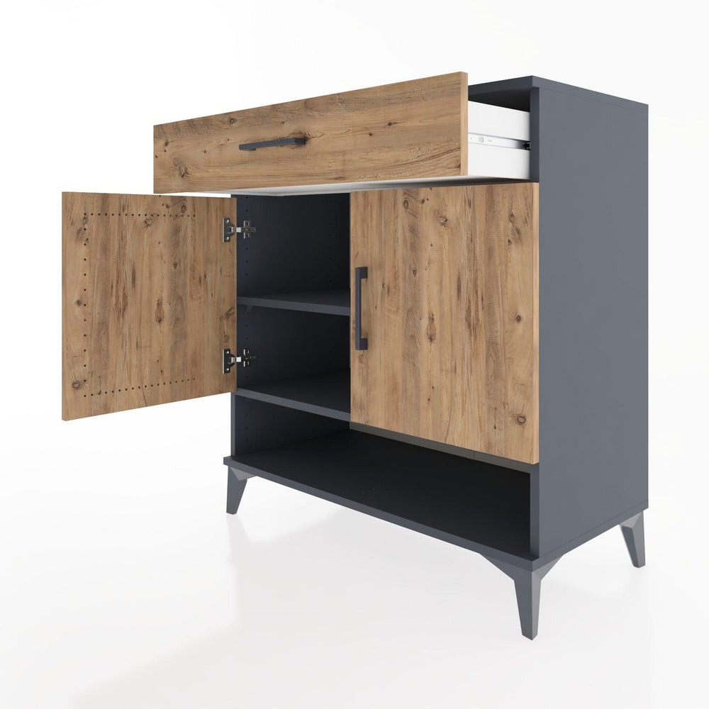 Woodntry Modüler Şifonyer Antrasit 88x44x84 cm Fonksiyonel F65-2