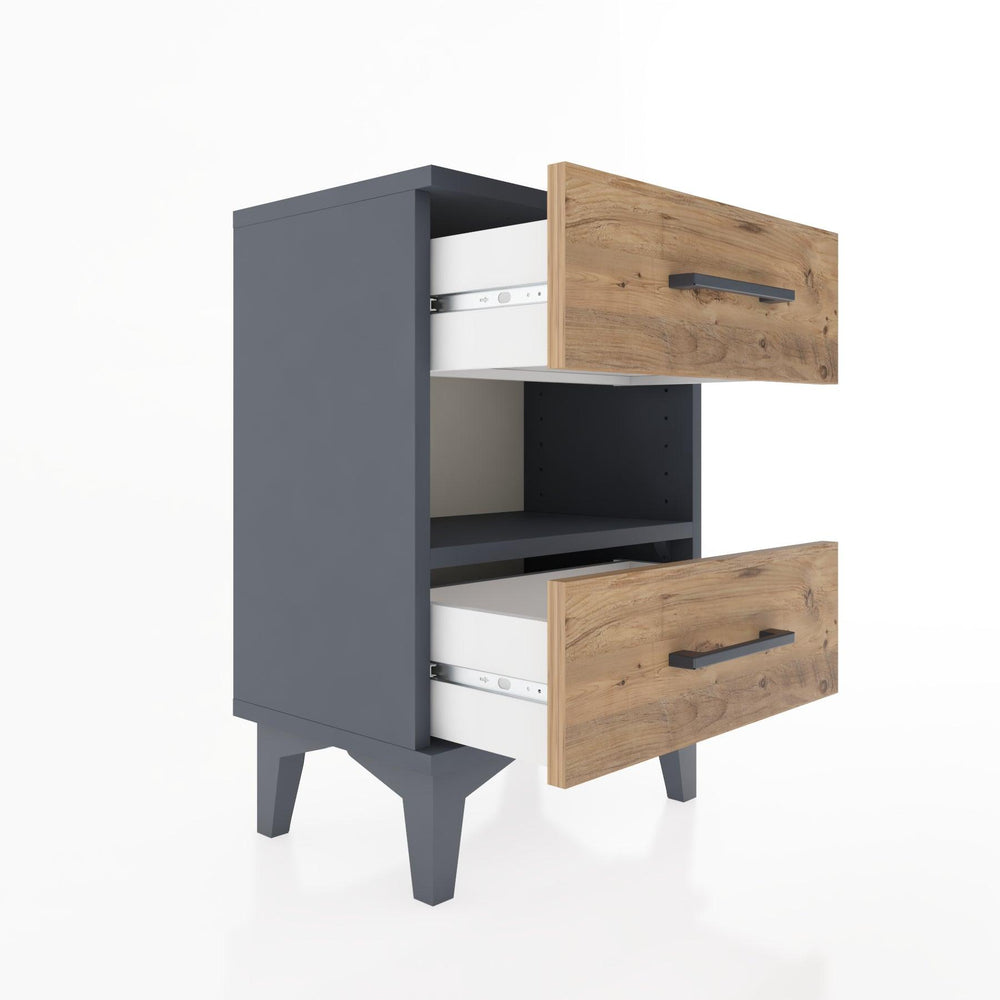 Woodntry Modüler Komodin Çekmece ve Raf 44x30x52 cm Antrasit - Woodntry