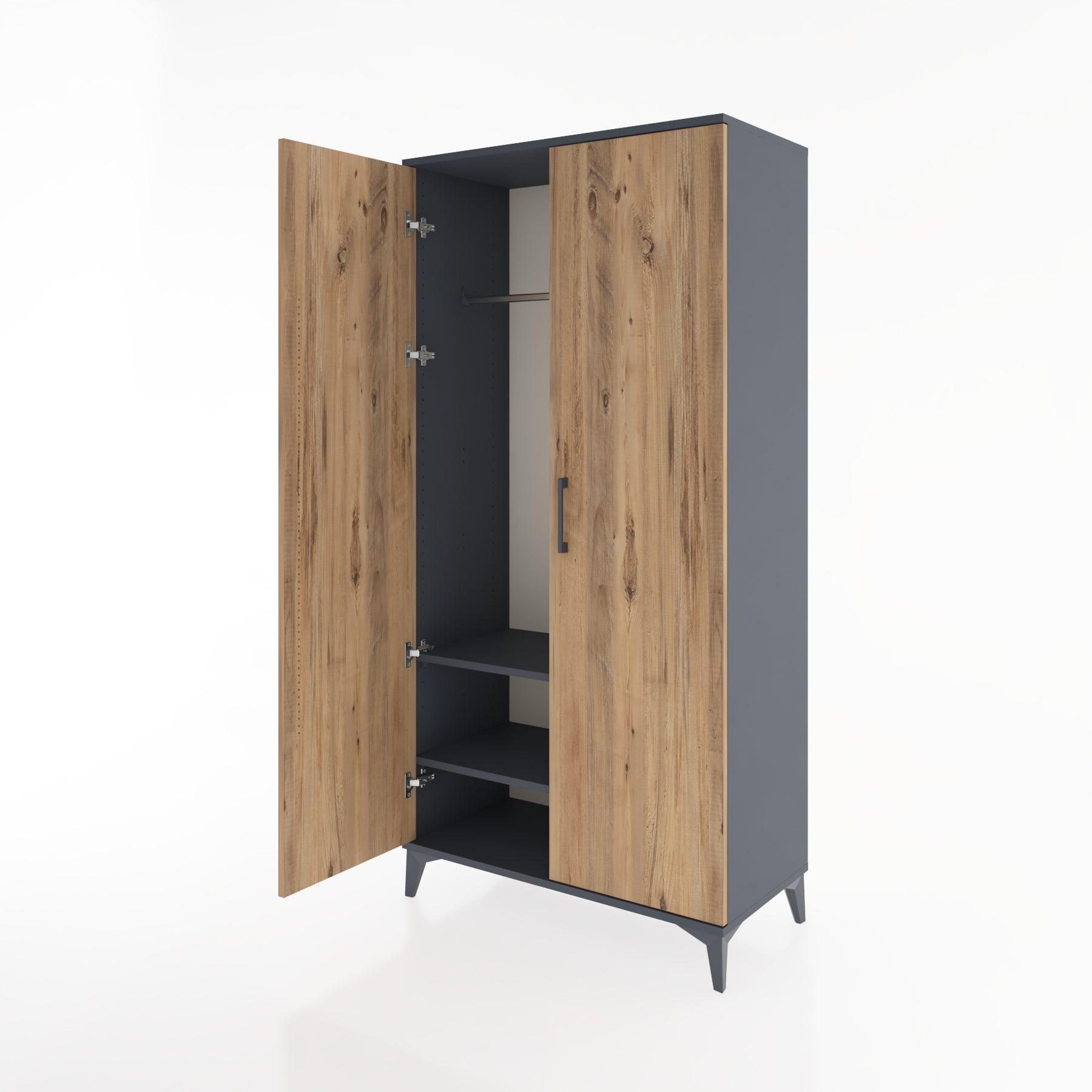 Woodntry Modular Cabinet Anthracite 88x44x170 cm with Cover K31-2