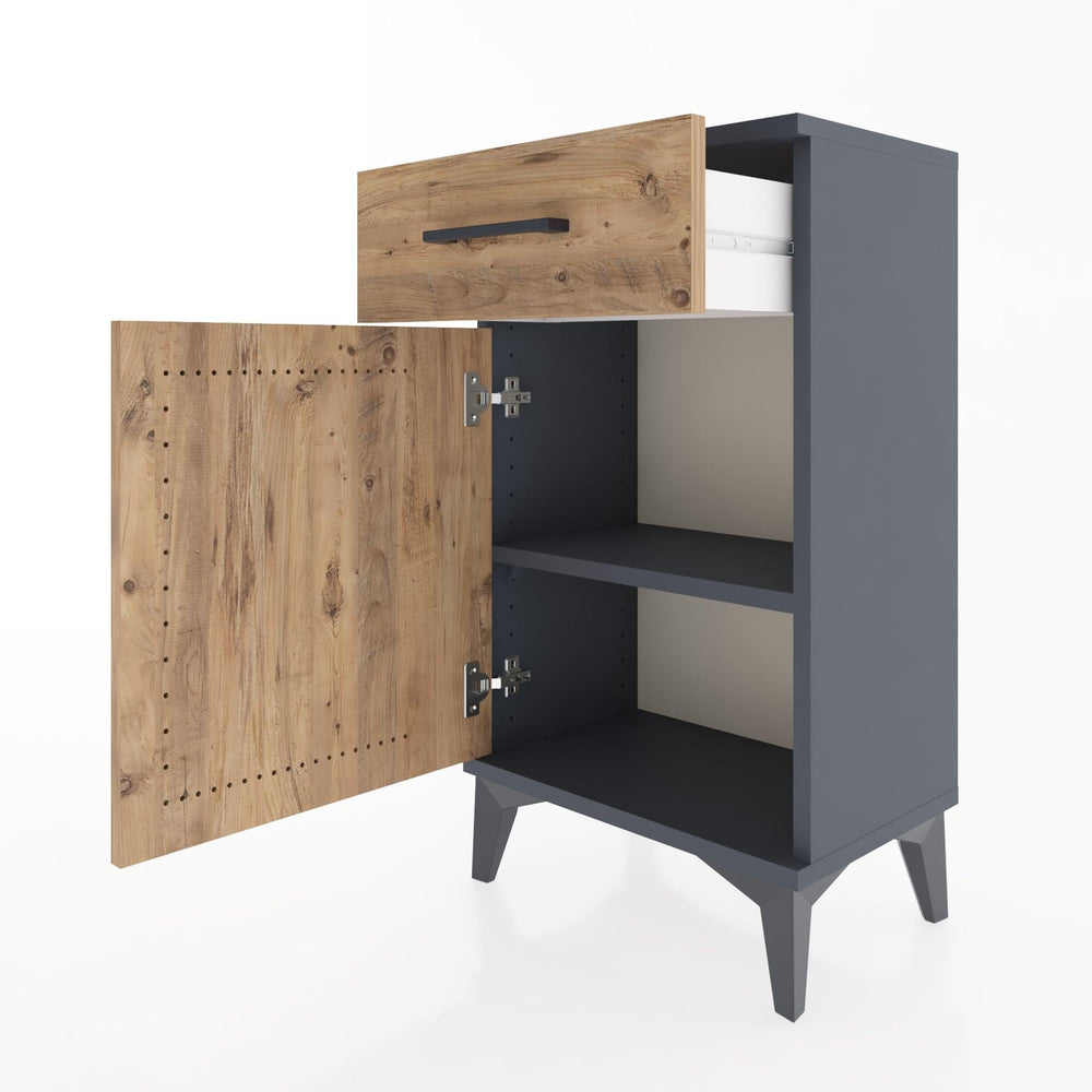 Woodntry Modüler Komodin Çekmece ve Kapaklı V4 44x30x68 cm Antrasit - Woodntry