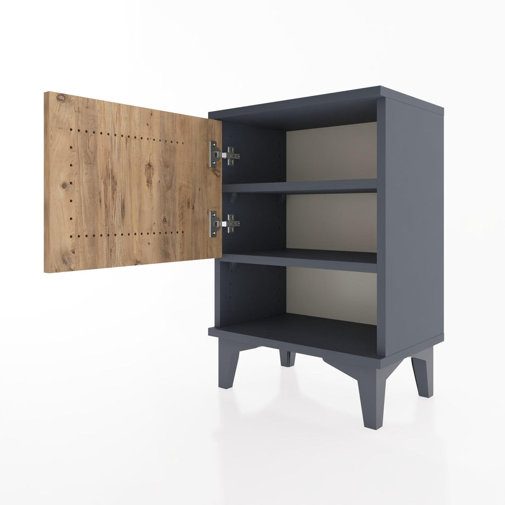 Woodntry Modüler Komodin Tek Kapak ve Raflı 44x30x52 cm Antrasit - Woodntry