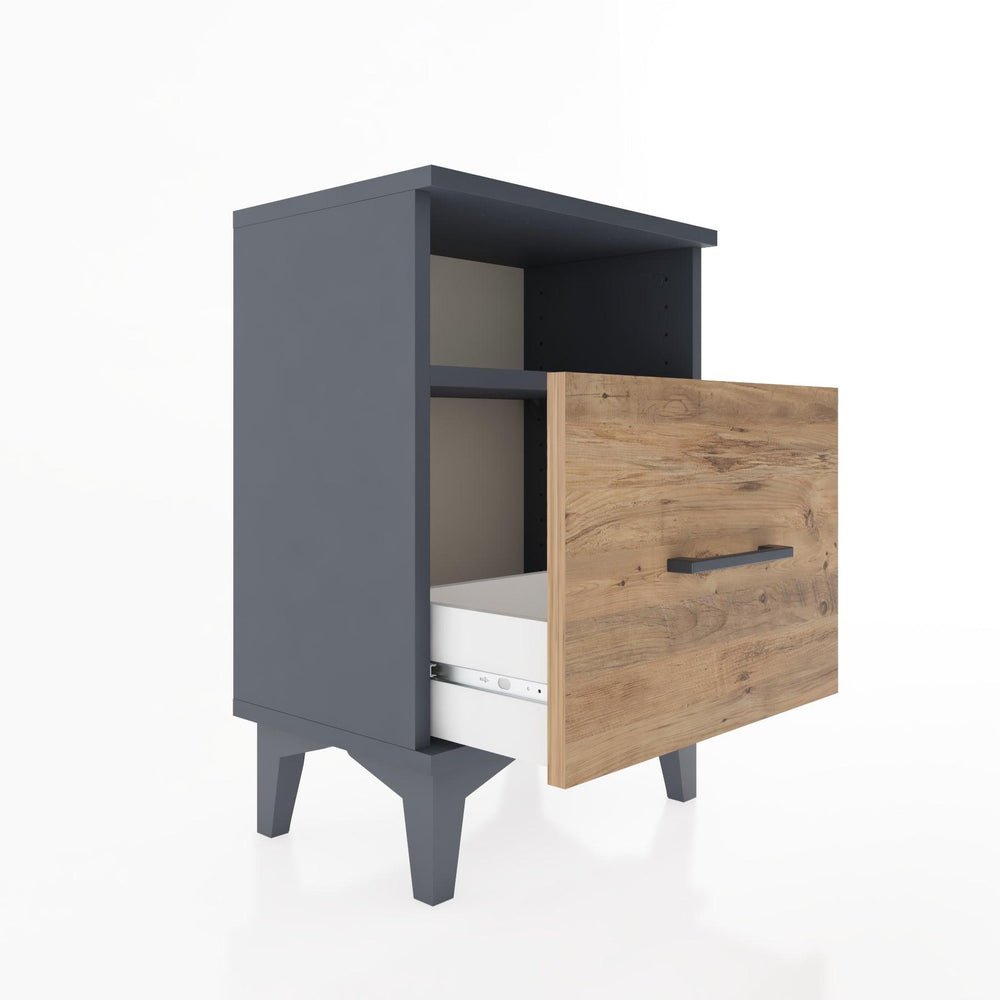 Woodntry Modüler Komodin Raf ve Çekmece 44x30x52 cm Antrasit - Woodntry