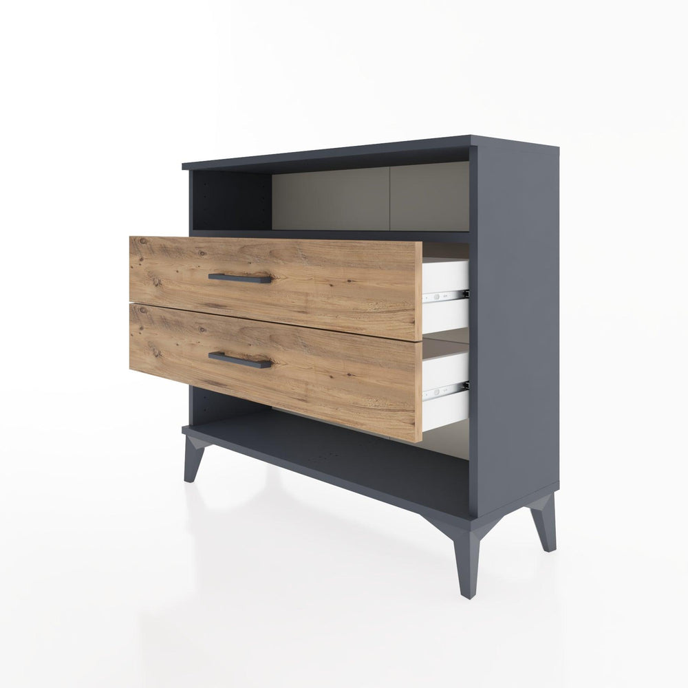 Woodntry Modüler Şifonyer İki Çekmeceli V3 88x30x68 cm Antrasit - Woodntry