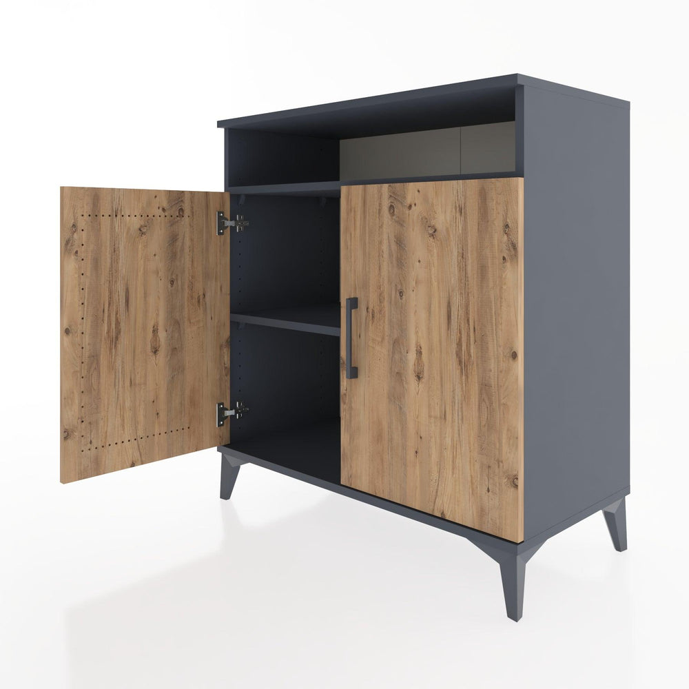 Woodntry Modüler Şifonyer Antrasit 88x44x84 cm Kapaklı ve Raflı KR84-2