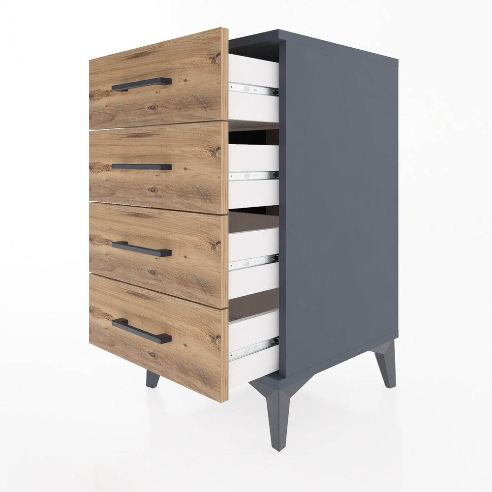 Woodntry Modular Nightstand Anthracite 44x44x68 cm Drawer C1-2