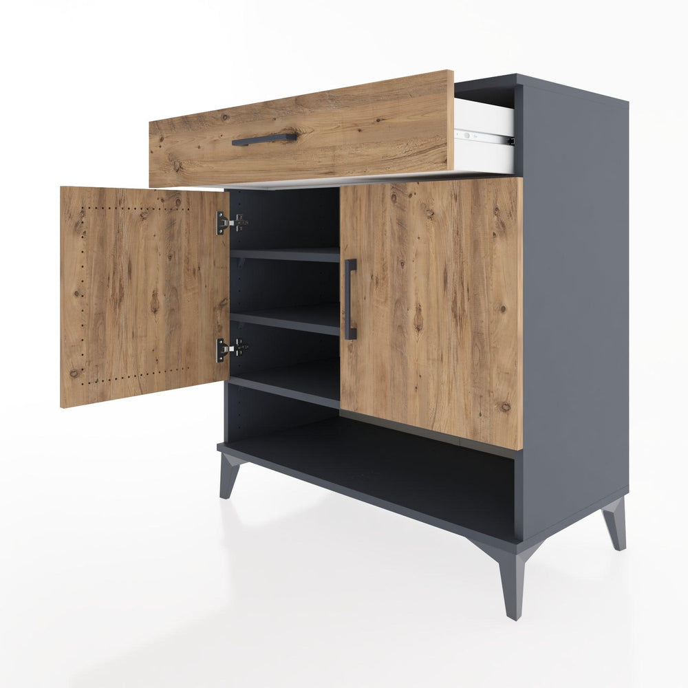 Woodntry Modüler Şifonyer Antrasit 88x44x84 cm Fonksiyonel F64-2