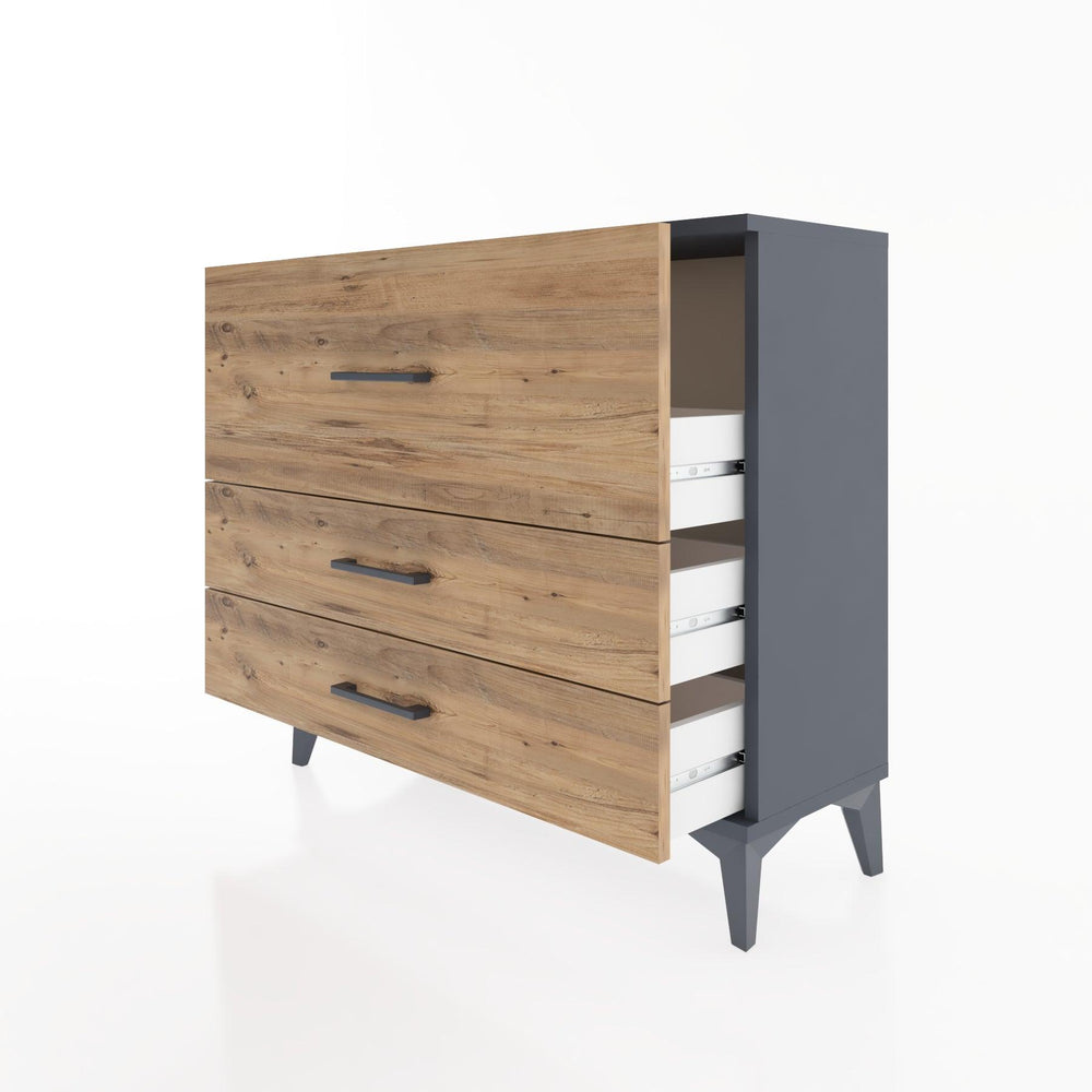 Woodntry Modüler Şifonyer Üç Çekmeceli V4 88x30x68 cm Antrasit - Woodntry
