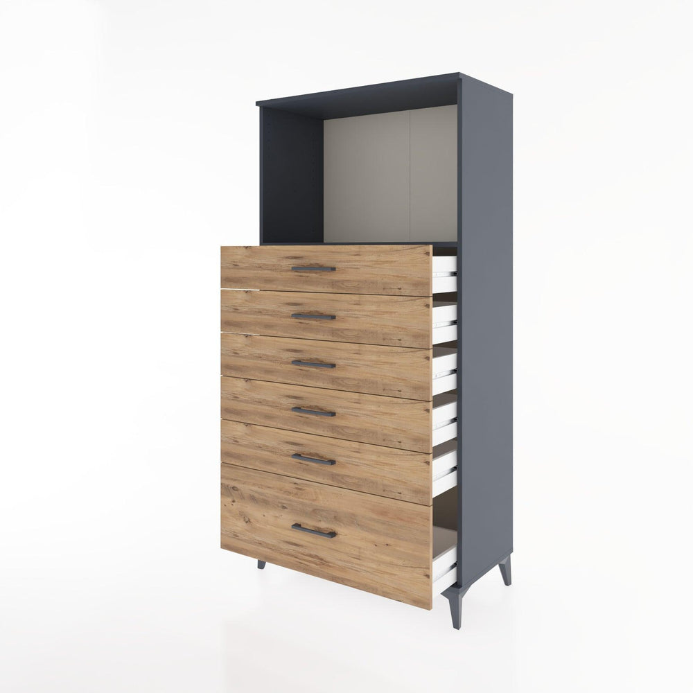 Woodntry Modular Cabinet Anthracite 88x44x170 cm with Drawers and Shelves CR39-2