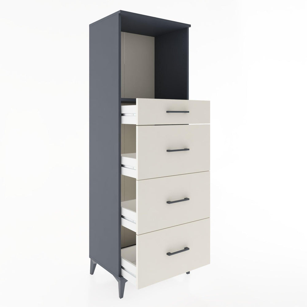Woodntry Modular Cabinet Anthracite 60x44x170 cm with Drawers and Shelves CR50-2