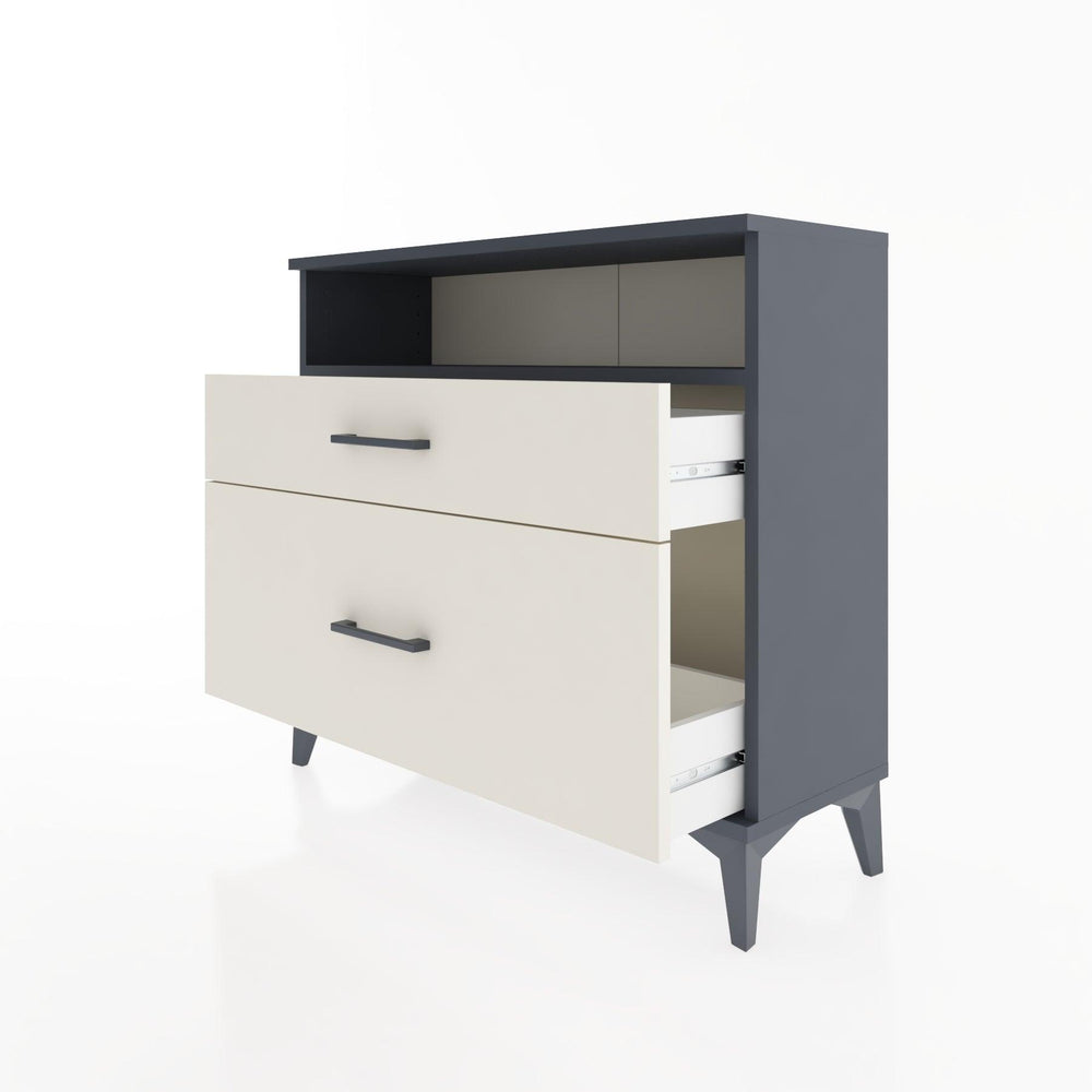 Woodntry Modüler Şifonyer İki Çekmeceli V6 88x30x68 cm Antrasit - Woodntry