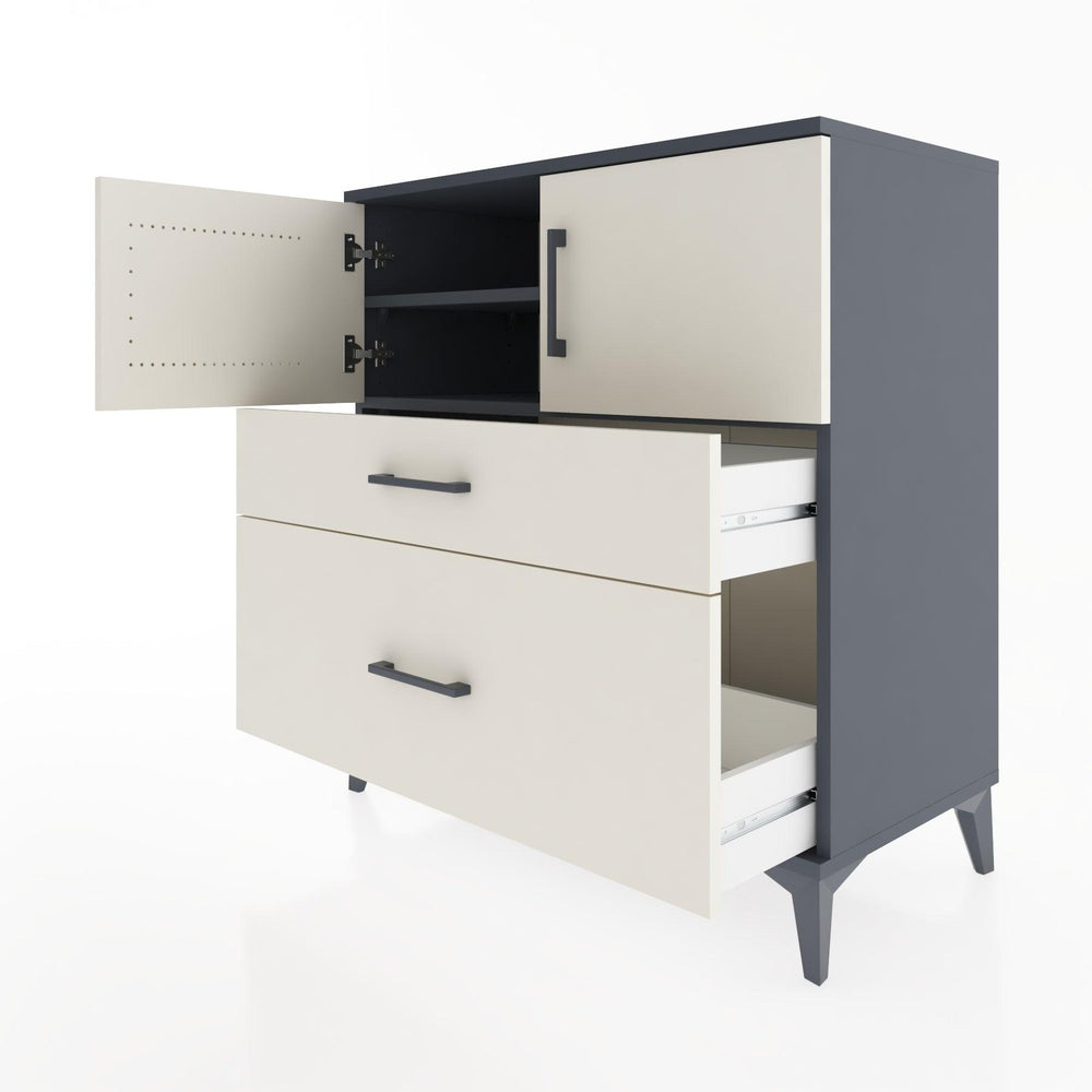 Woodntry Modular Dresser Anthracite 88x44x84 cm with Cover and Drawer KC109-2