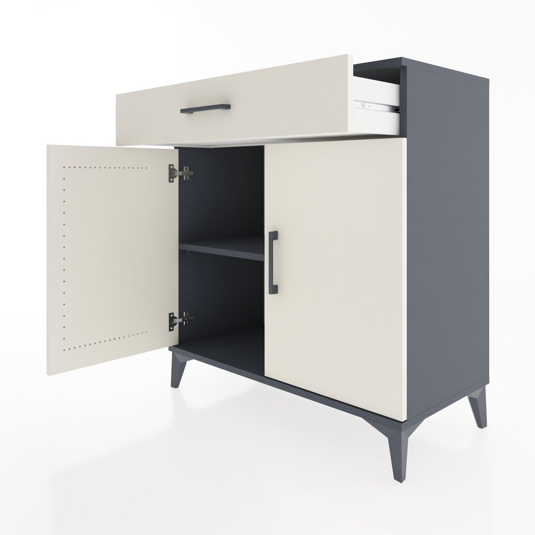 Woodntry Modular Dresser Anthracite 88x44x84 cm with Cover and Drawer KC80-2