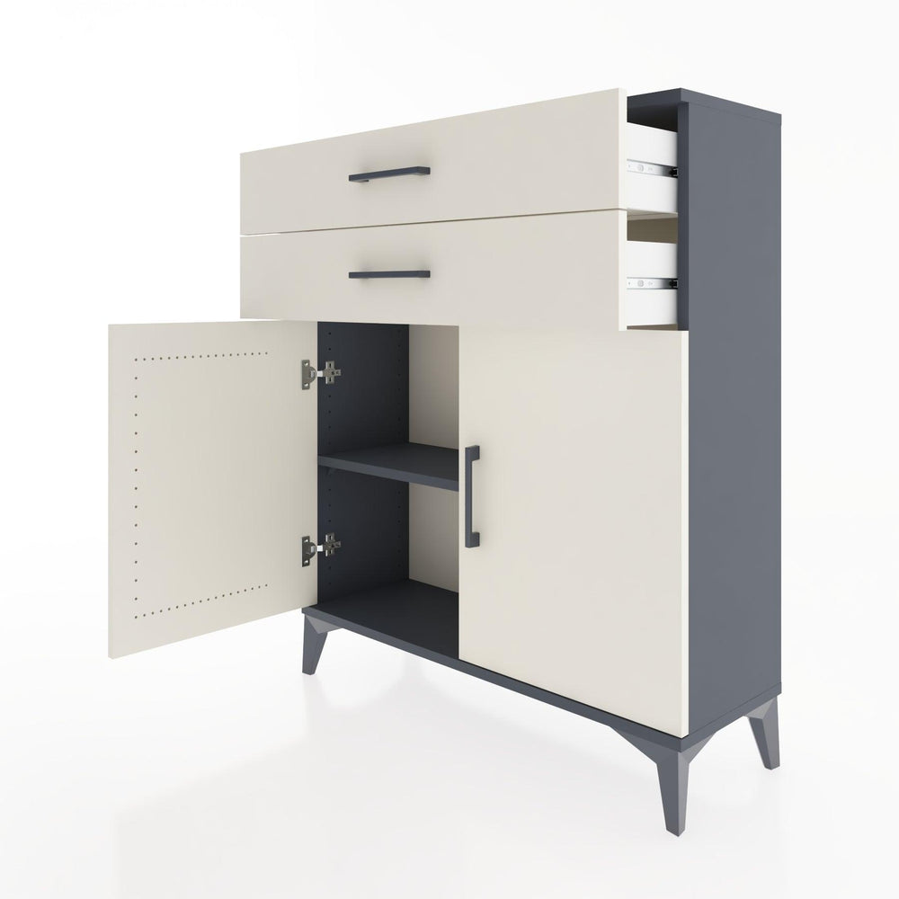 Woodntry Modular Dresser Anthracite 88x30x94 cm with Cover and Drawer KC3-2