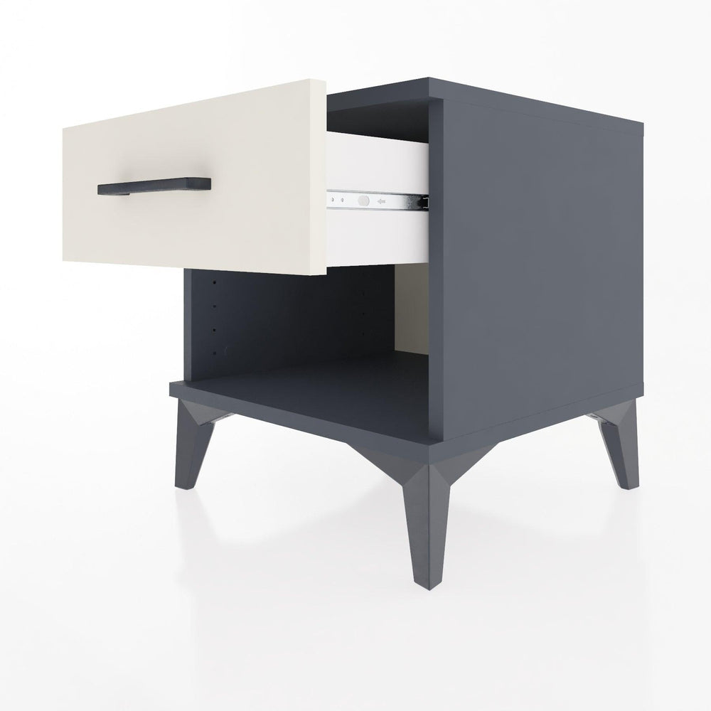 Woodntry Modular Nightstand Anthracite 44x44x36 cm with Drawer and Shelf CR1-2