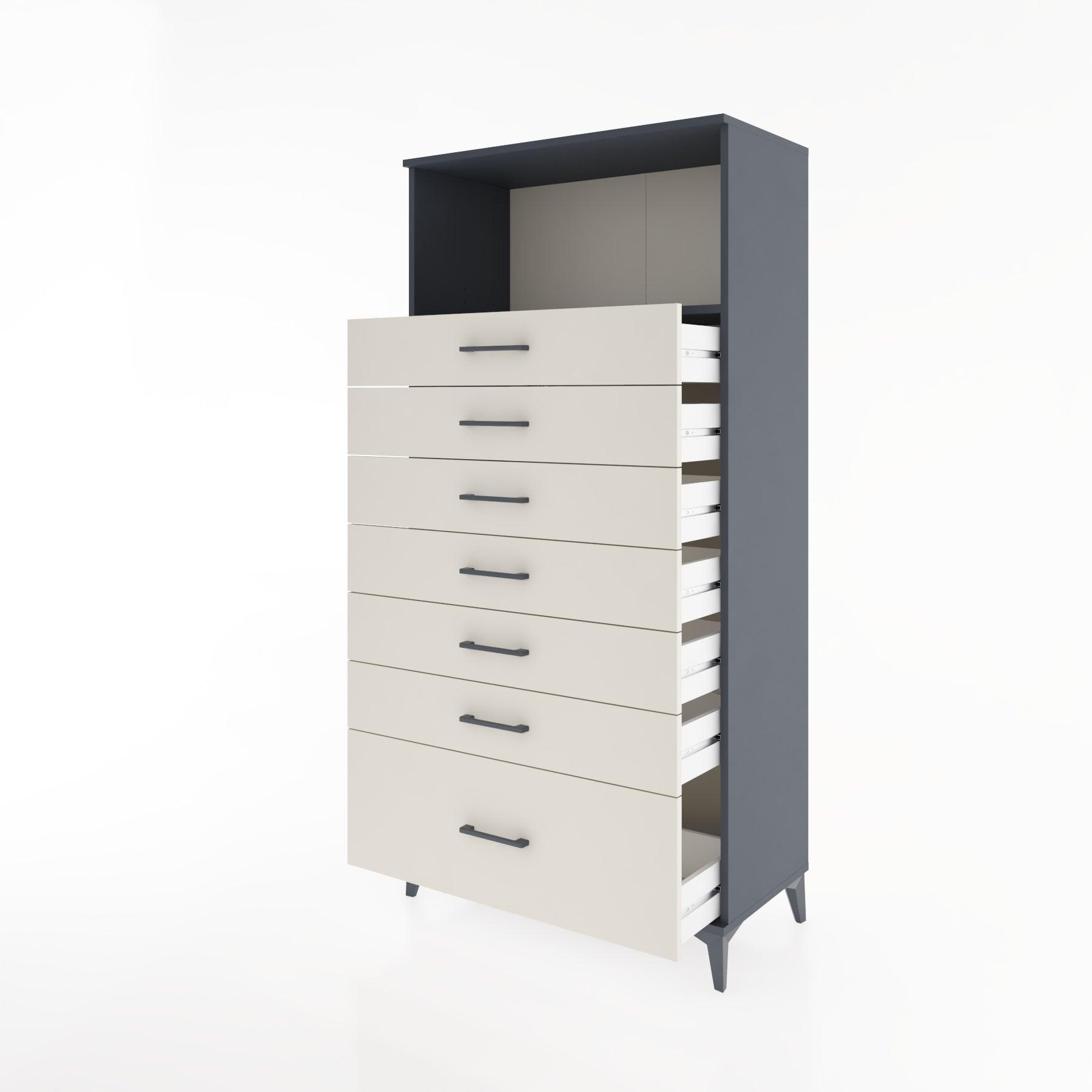Woodntry Modular Cabinet Anthracite 88x44x170 cm with Drawers and Shelves CR38-2