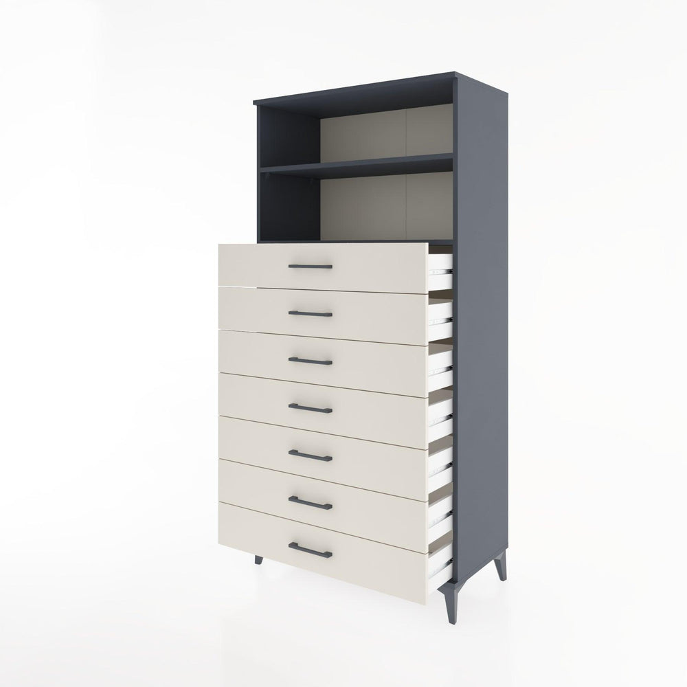 Woodntry Modular Cabinet Anthracite 88x44x170 cm with Drawers and Shelves CR33-2