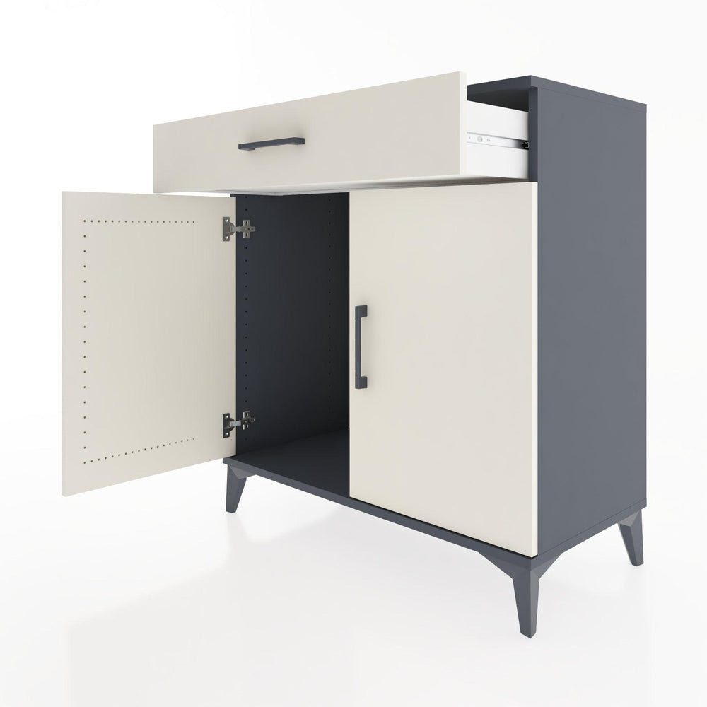 Woodntry Modüler Şifonyer Antrasit 88x44x84 cm Kapaklı ve Çekmeceli KC81-2