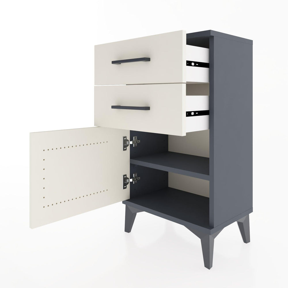 Woodntry Modüler Komodin İki Çekmece ve Kapaklı 44x30x68 cm Antrasit - Woodntry