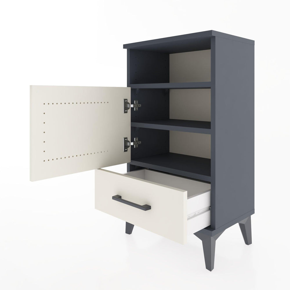 Woodntry Modüler Komodin Raf Kapak Çekmeceli 44x30x68 cm Antrasit - Woodntry