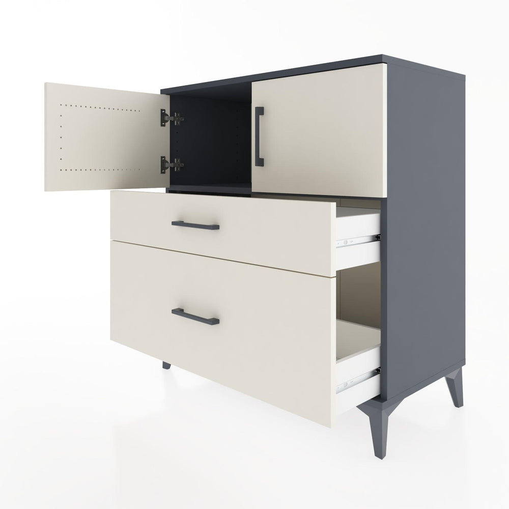 Woodntry Modular Dresser Anthracite 88x44x84 cm with Cover and Drawer KC110-2