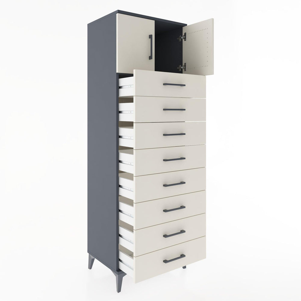 Woodntry Modular Cabinet Anthracite 60x44x170 cm with Doors and Drawers KC1-2