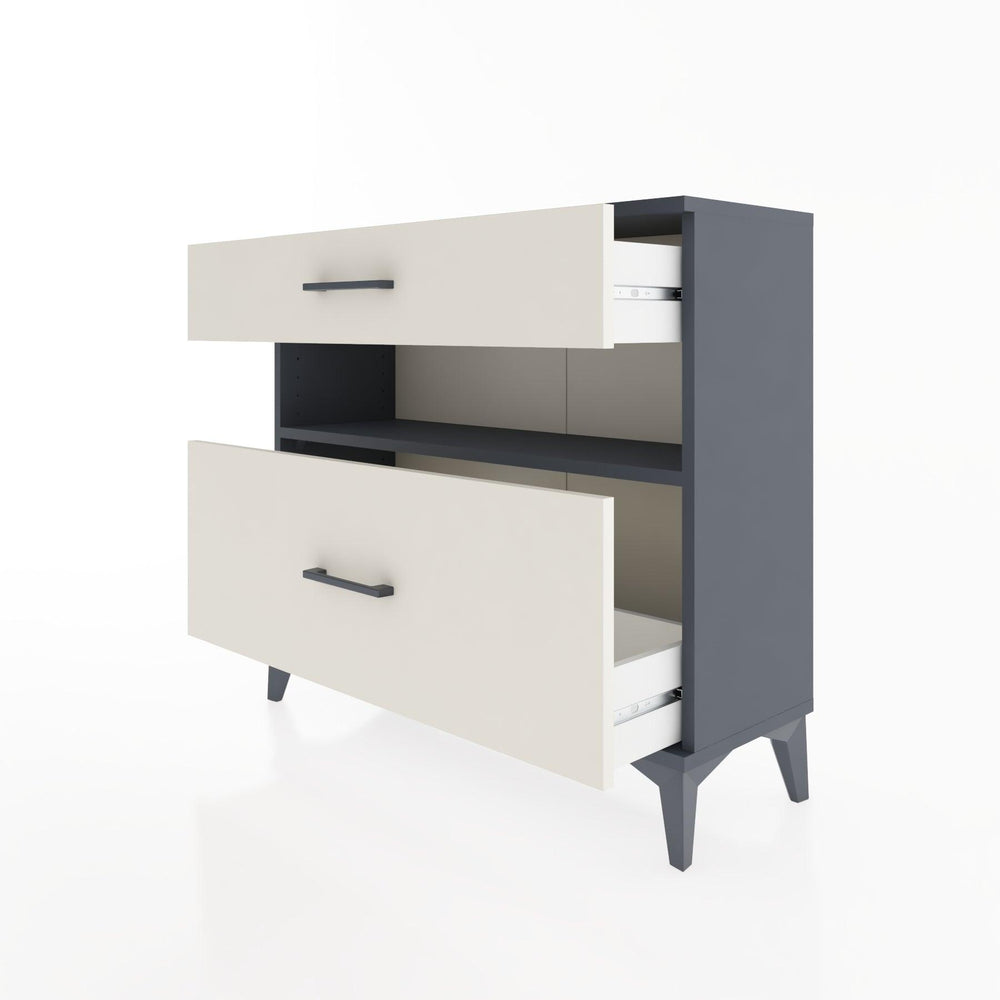 Woodntry Modüler Şifonyer İki Çekmeceli V9 88x30x68 cm Antrasit - Woodntry