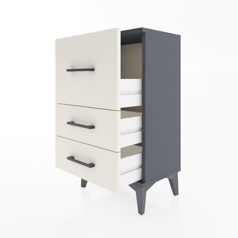 Woodntry Modüler Komodin Üç Çekmeceli V1 44x30x68 cm Antrasit - Woodntry