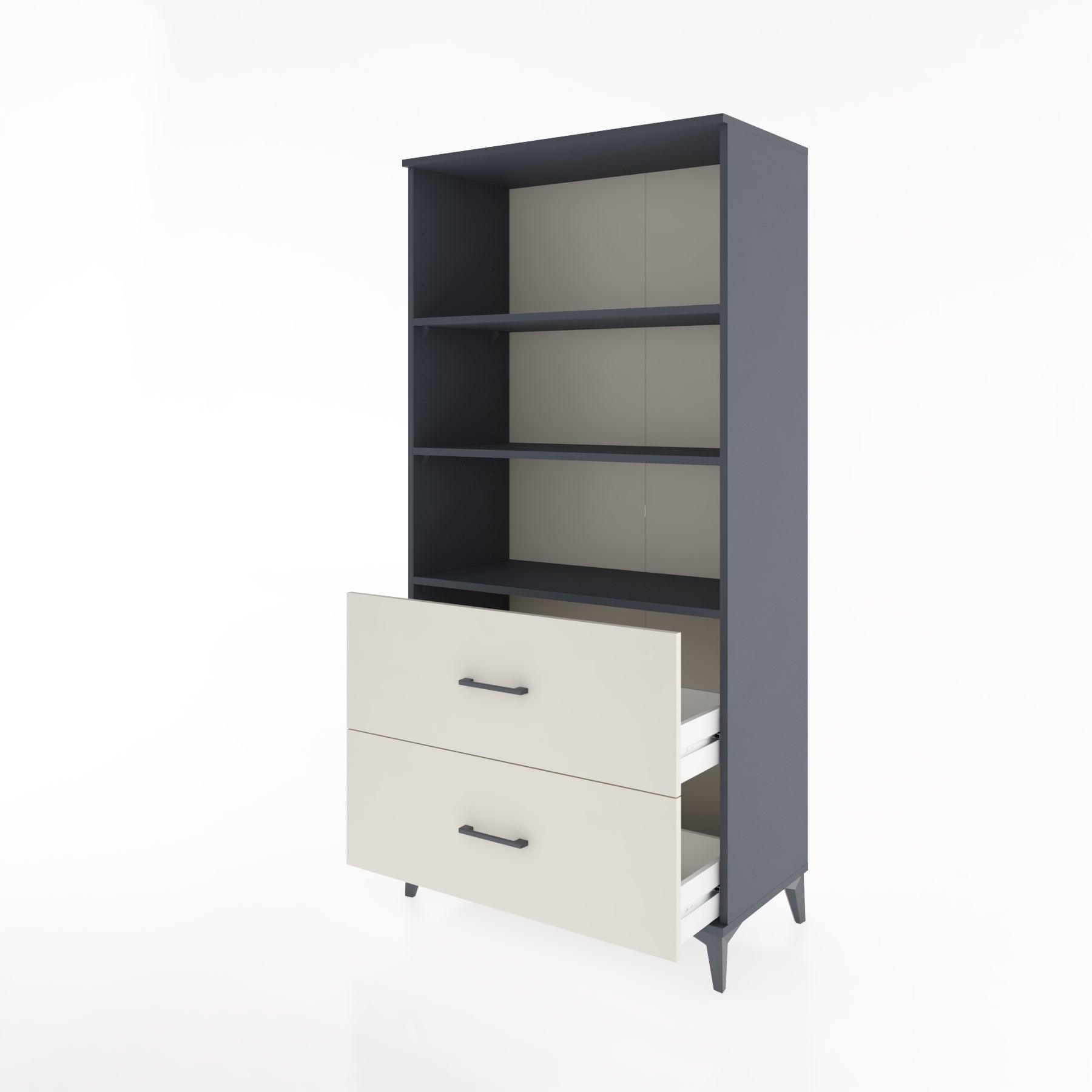 Woodntry Modular Cabinet Anthracite 88x44x170 cm with Drawers and Shelves CR49-2
