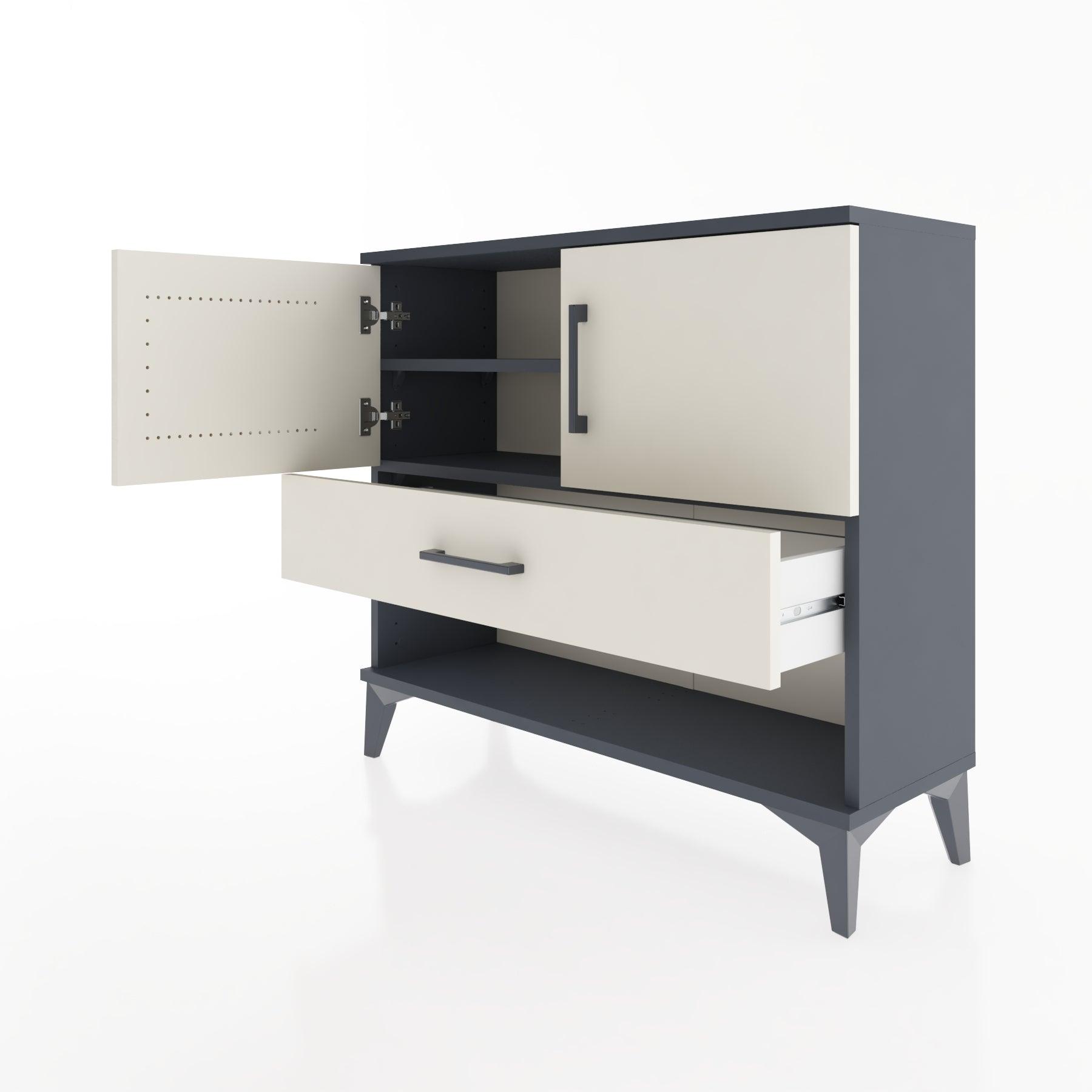 Woodntry Modüler Şifonyer Kapak ve Çekmeceli V4 88x30x68 cm Antrasit - Woodntry