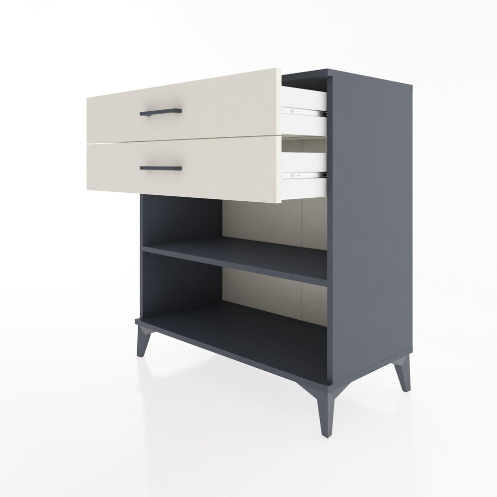 Woodntry Modüler Şifonyer Antrasit 88x44x84 cm Çekmeceli ve Raflı CR14-2