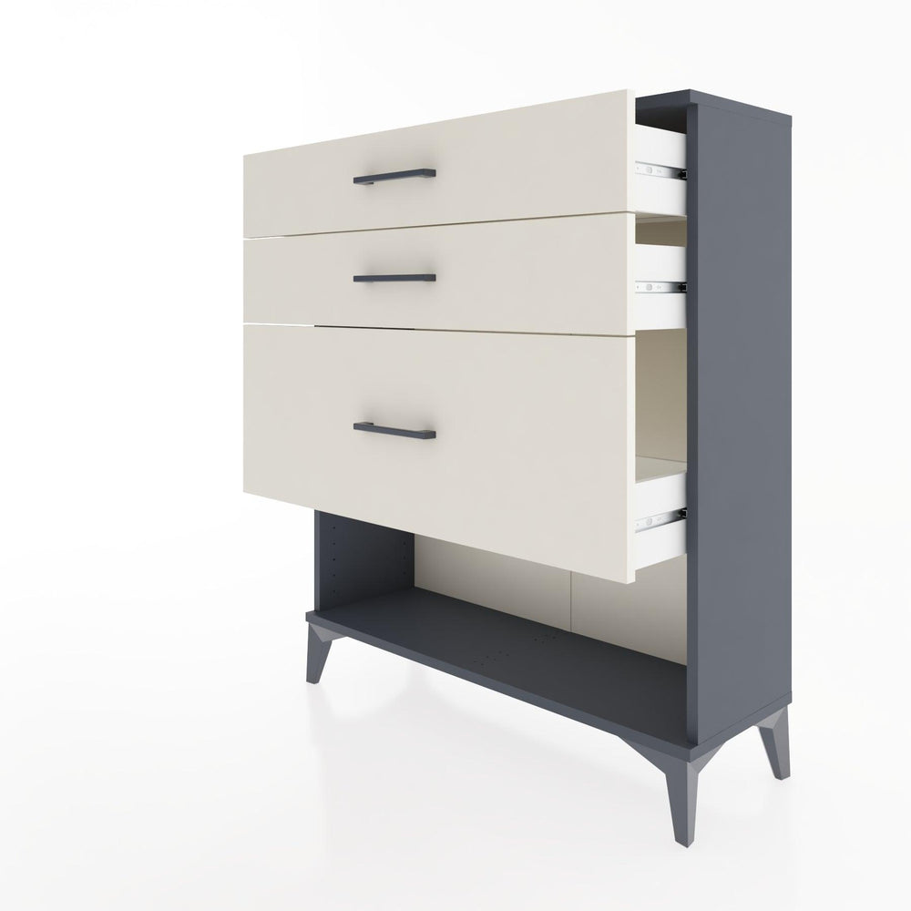 Woodntry Modular Dresser Anthracite 88x30x94 cm with Drawers and Shelves CR15-2
