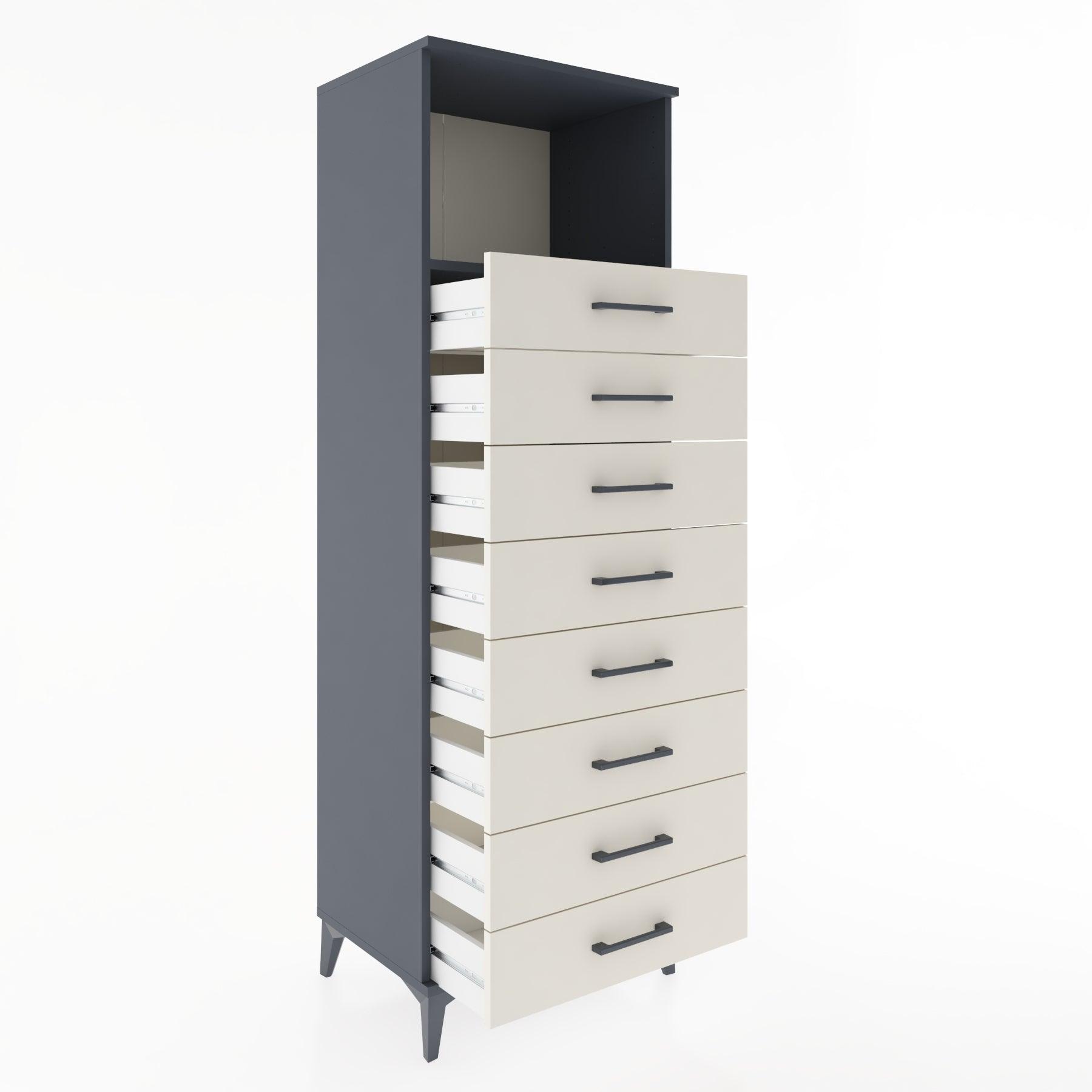 Woodntry Modular Cabinet Anthracite 60x44x170 cm with Drawers and Shelves CR32-2