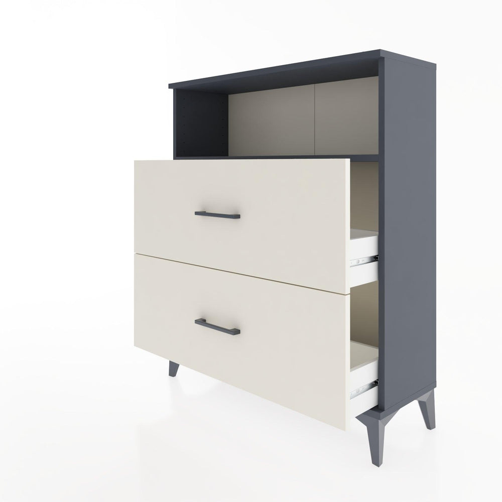 Woodntry Modular Dresser Anthracite 88x30x94 cm with Drawers and Shelves CR14-2