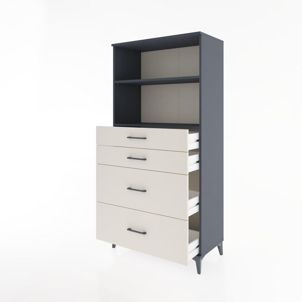 Woodntry Modular Cabinet Anthracite 88x44x170 cm with Drawers and Shelves CR47-2