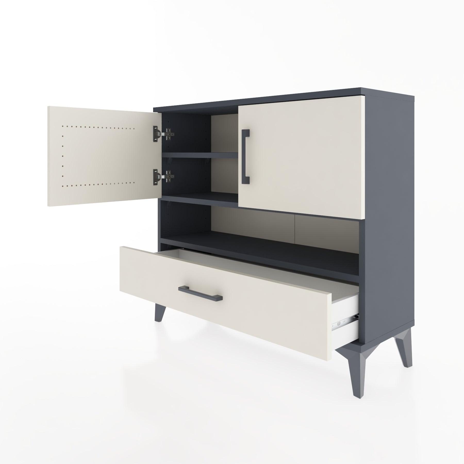 Woodntry Modüler Şifonyer İki Kapaklı T1 88x30x94 cm Antrasit - Woodntry
