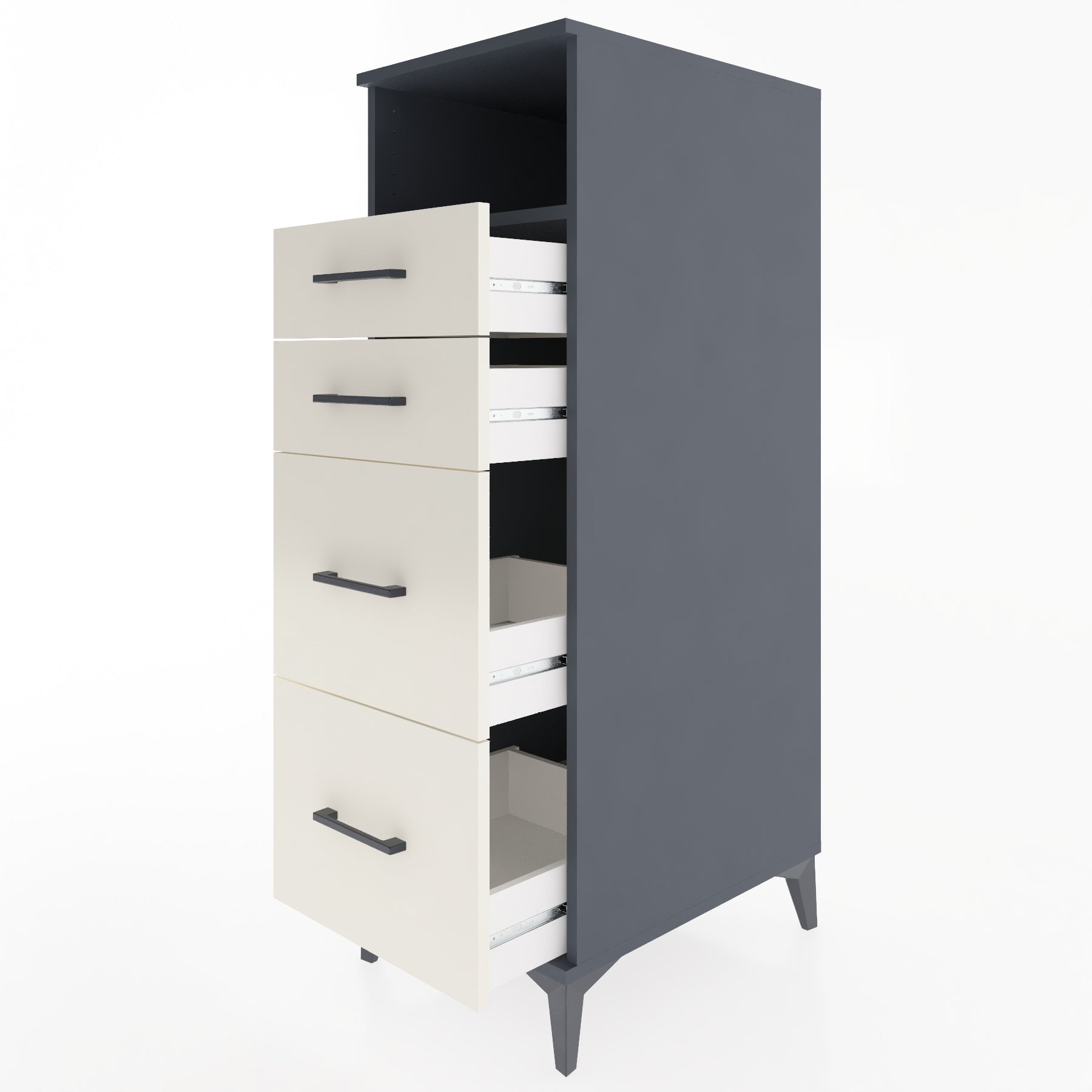 Woodntry Modular Cabinet Anthracite 44x59x122 cm with Drawers and Shelves CR101-2