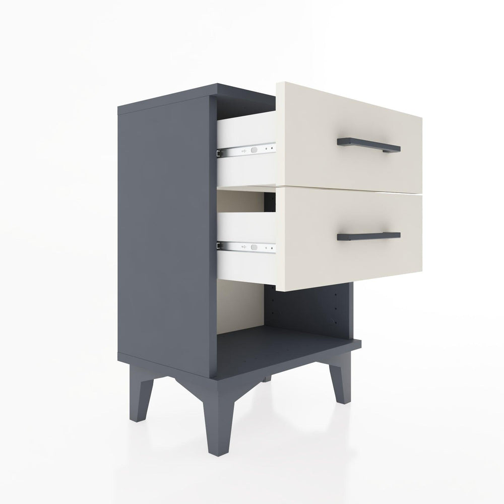 Woodntry Modüler Komodin İki Çekmece ve Raf 44x30x52 cm Antrasit - Woodntry
