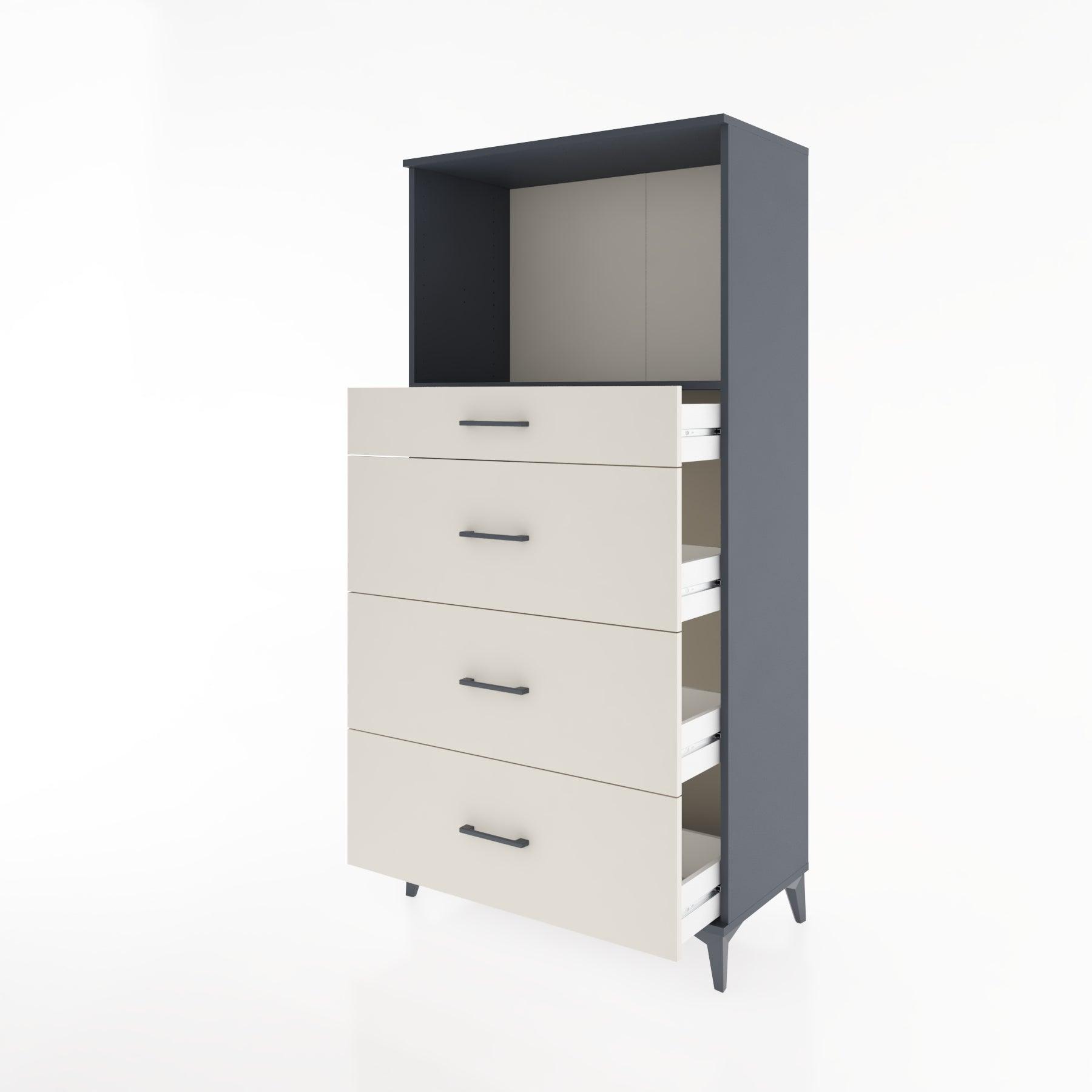 Woodntry Modular Cabinet Anthracite 88x44x170 cm with Drawers and Shelves CR51-2