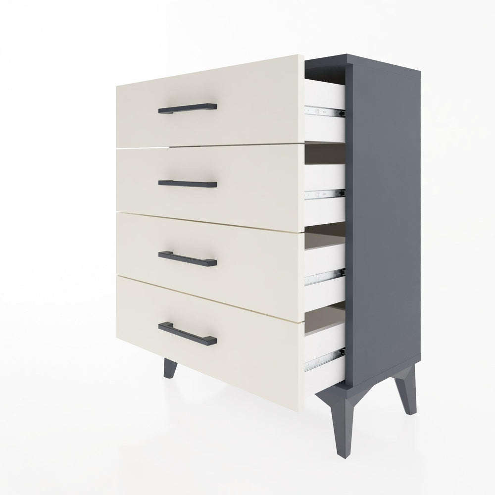 Woodntry Modüler Komodin Antrasit 60x30x68 cm Çekmeceli C1-2