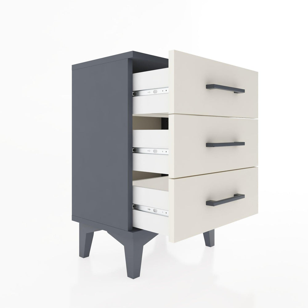 Woodntry Modüler Komodin Üç Çekmeceli 44x30x52 cm Antrasit - Woodntry