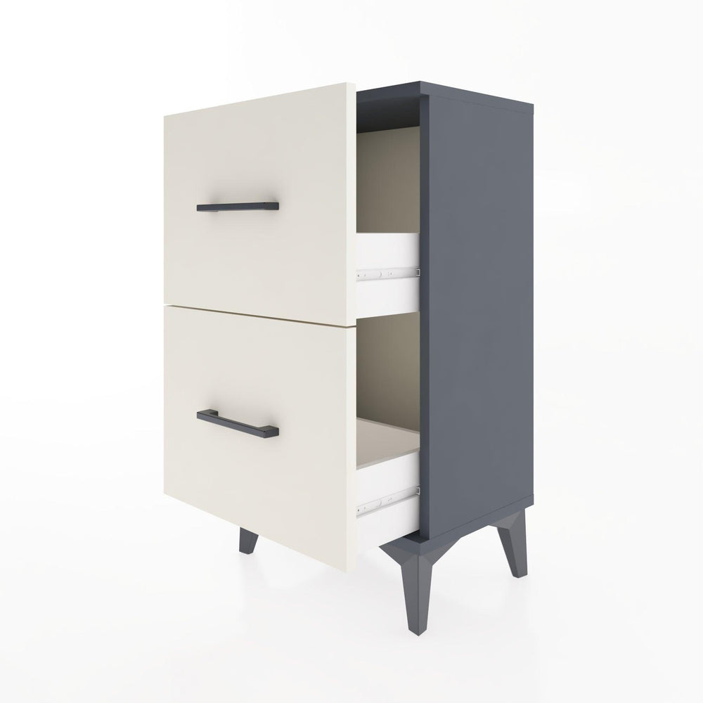 Woodntry Modüler Komodin İki Çekmeceli 44x30x68 cm Antrasit - Woodntry