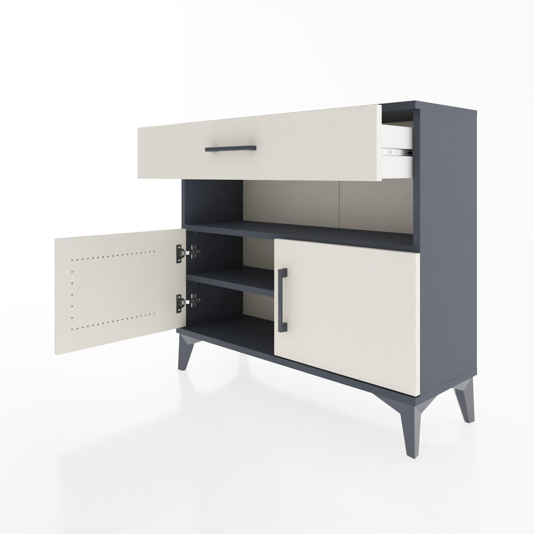 Woodntry Modüler Şifonyer Çekmece ve Kapaklı T1 88x30x94 cm Antrasit - Woodntry