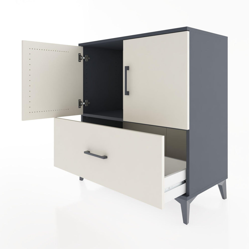 Woodntry Modüler Şifonyer Antrasit 88x44x84 cm Kapaklı ve Çekmeceli KC48-2