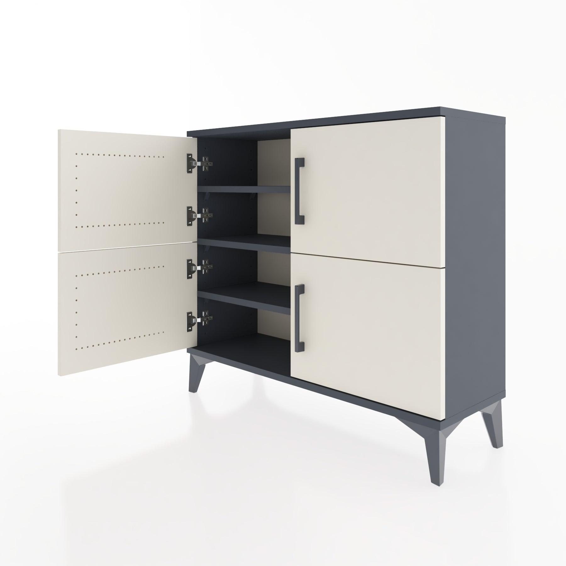 Woodntry Modüler Şifonyer Dört Kapaklı 88x30x68 cm Antrasit - Woodntry