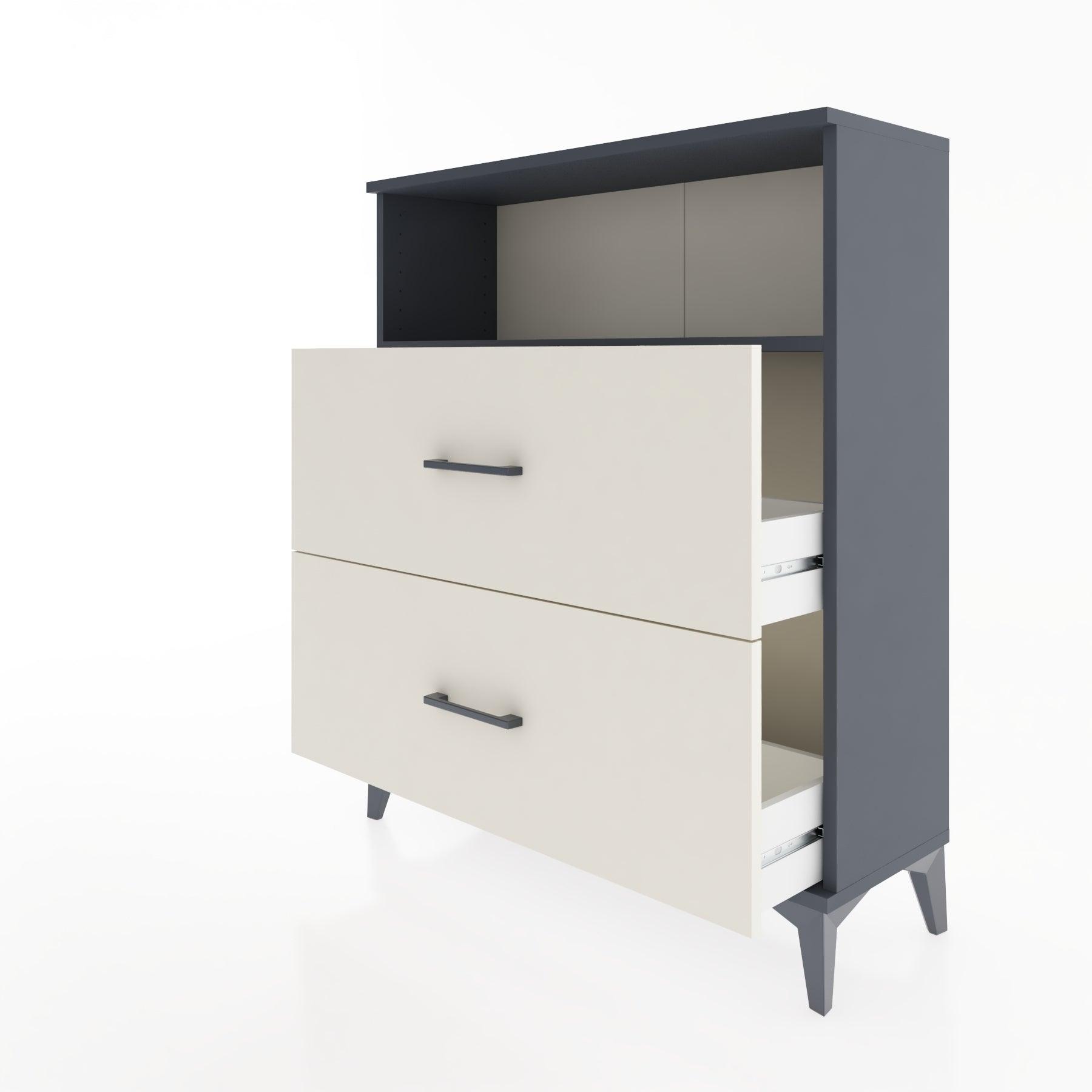 Woodntry Modular Dresser Anthracite 88x30x94 cm with Drawers and Shelves CR16-2