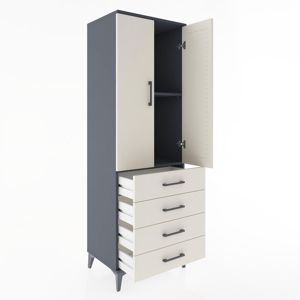 Woodntry Modular Cabinet Anthracite 60x44x170 cm with Doors and Drawers KC5-2
