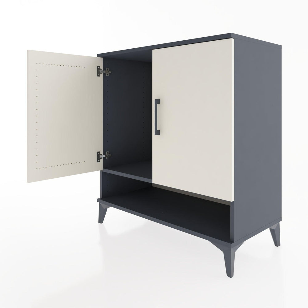 Woodntry Modüler Şifonyer Antrasit 88x44x84 cm Kapaklı ve Raflı KR77-2